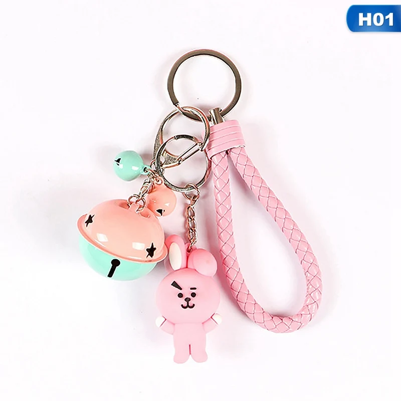 

1PC KPOP BTS BT21 Cartoon Keychain Key Holder Chain Bag Pendant Accessories Keyring Jewelry