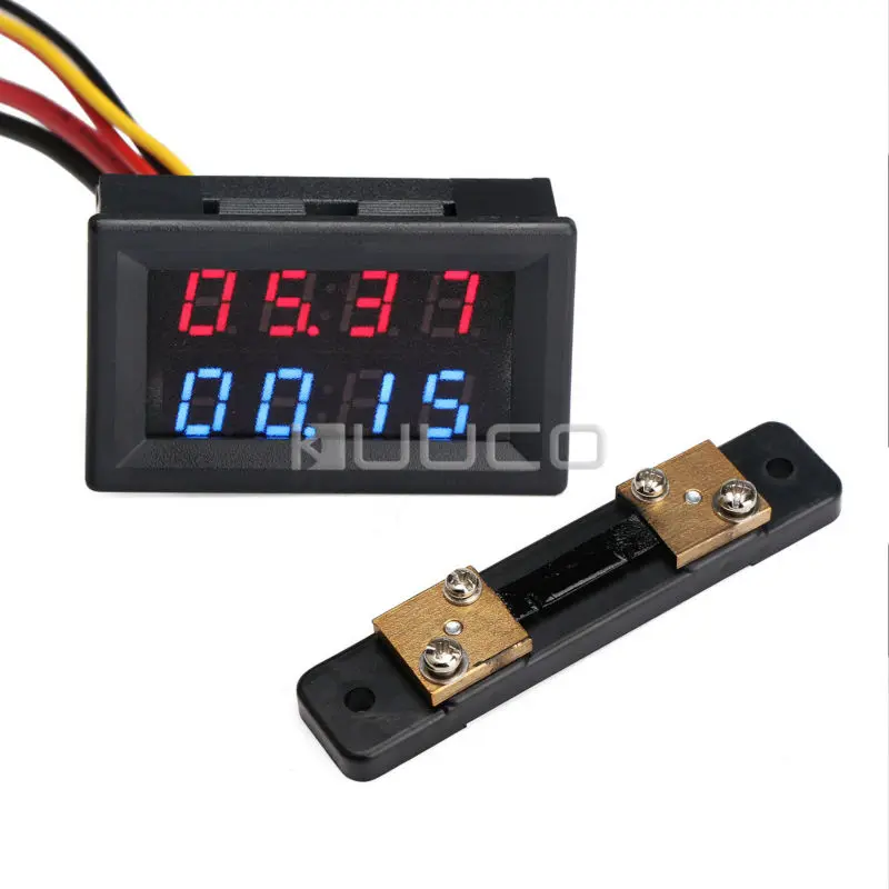 

Digital Voltmeter Ammeter DC 0~100V/50A Dual Display Voltage Ampere Meter DC 12V 24V Digital Tester + 50A Shunt