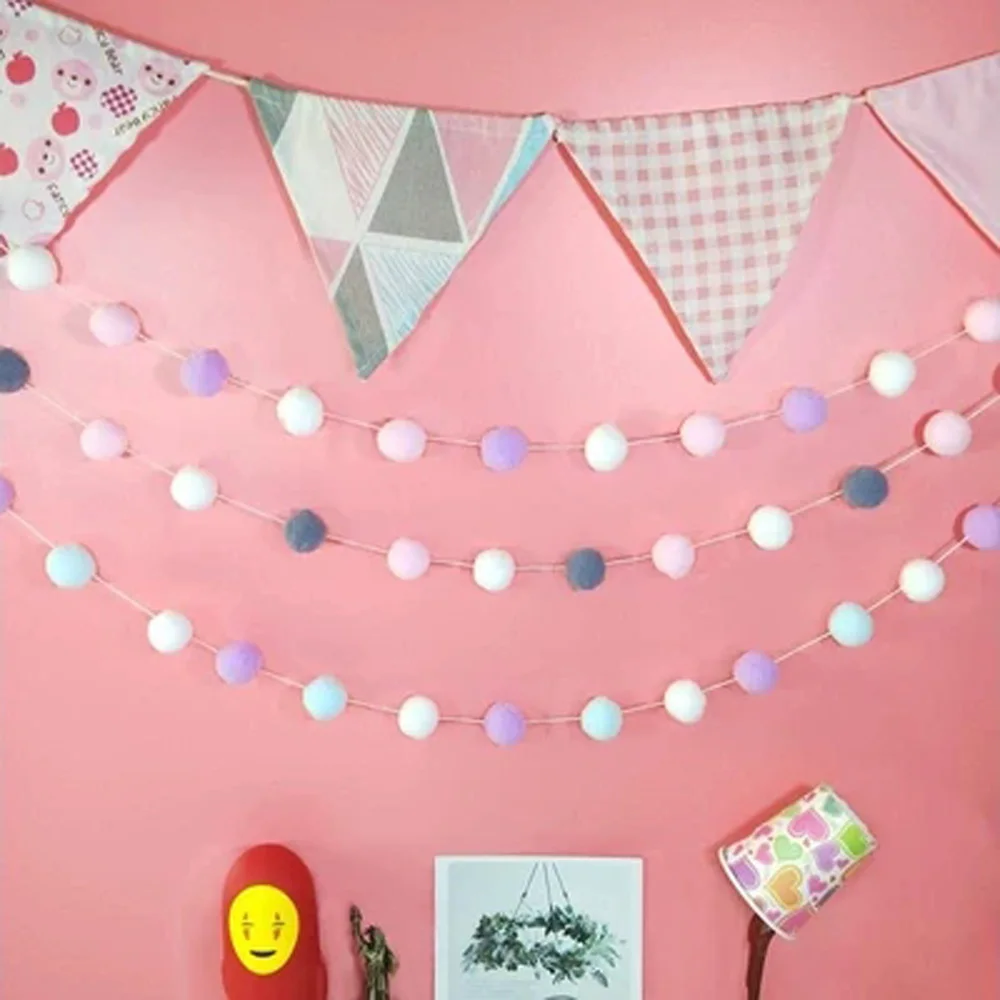 2,5 м ручной работы нордический Макарон цветной шар Детская комната Декор с шариками детская палатка украшение комнаты аксессуар настенные подвесные шары