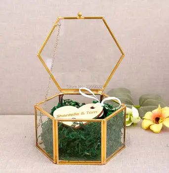 

Custom Wedding Engagement Ring Box Jewelry Gift,Wedding Ring Holders Jewelery dish,Geometric glass box, wedding favor