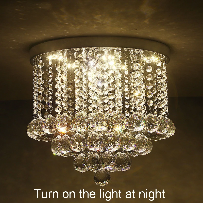 Современный круглый светодиодный потолочный светильник с кристаллами, домашний декор, сделай сам, для гостиной, спальни, акриловый потолочный светильник, люстры