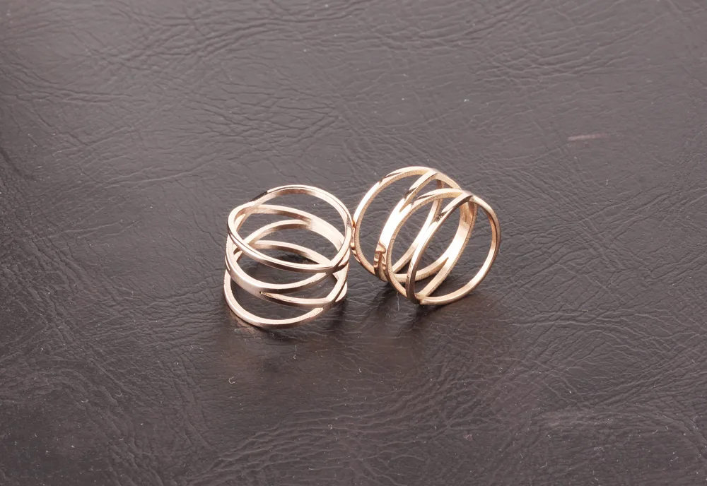 Lokaer модные вечерние кольца с двойным X розовым золотом, минималистичный стиль, 316L нержавеющая сталь, Женское кольцо, ювелирные изделия Anillo