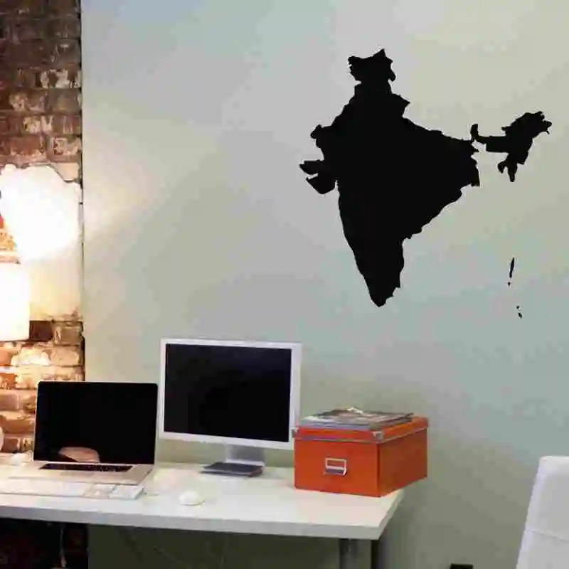 

India Map Sticker Hindoo Decal Posters Vinyl Wall Decals Pegatina Quadro Parede Decor Mural Map 064 India Map Sticker