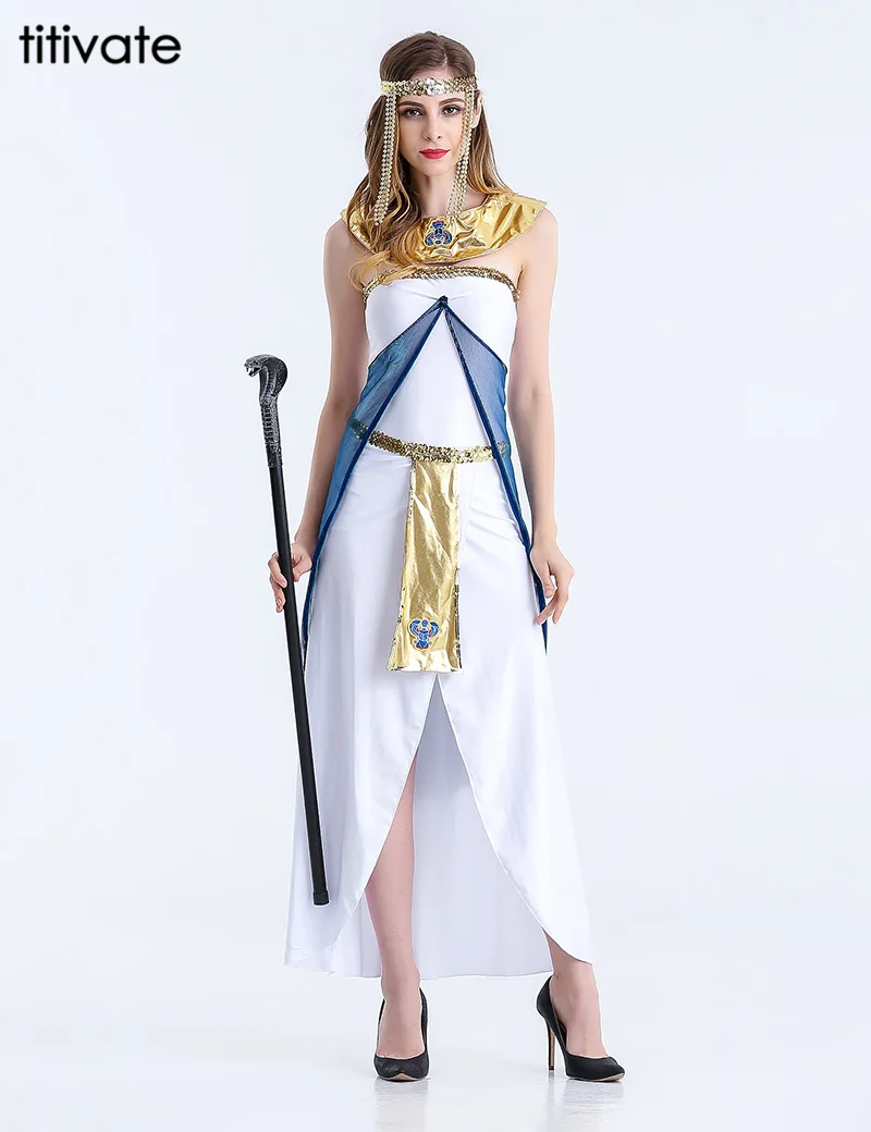 Titivate Egyptian Cleopatra Costume Egyptian Goddess Roman Fancy Dress