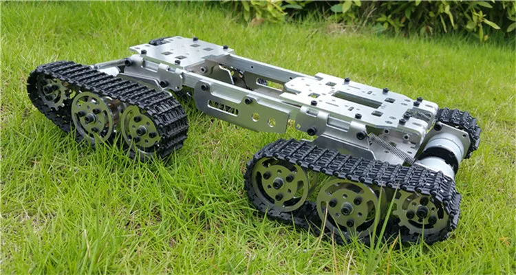 Демпфирующий баланс танка шасси rc Танк грузовик робот шасси Arduino автомобиль 393 мм* 206 мм* 84 мм CNC сплав корпус+ 4 пластиковых треков+ 4 мотора