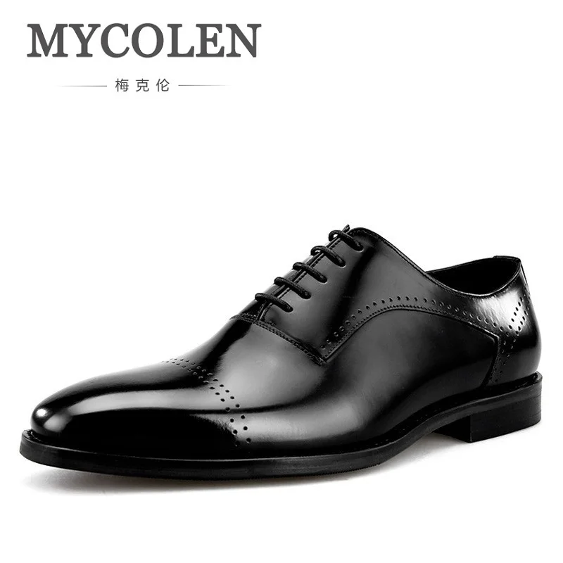 Preto Sapatos Dos Clássicos Hot De Couro Vestido Formais Homens Dedo Mycolen Homme marrom Sapatas Do Sale Designer Pé Soulier Pontas Oxford Genuíno Italiano nw1TdqTY4I