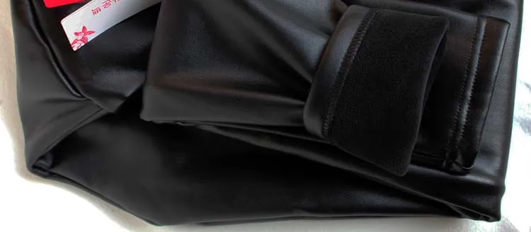 2017 Women's winter high waist warm PU leather pants female plus velvet thick fur imitation sheepskin female leggings (15)