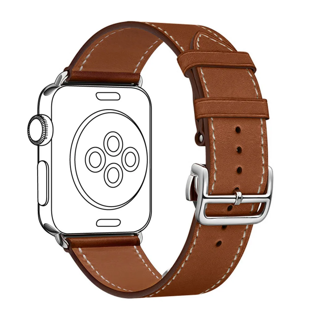 Кожаный ремешок с пряжкой для apple watch iwatch серия 3/2/1|leather band|single tourdeployment buckle |