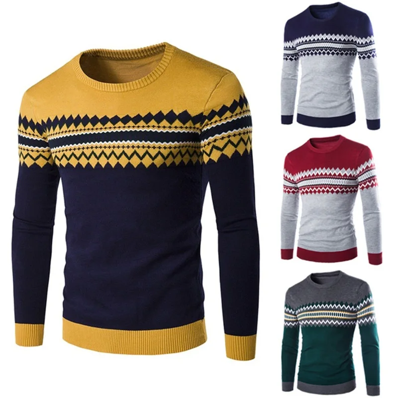 2018 Sweaters Men New Fashion Casual O Neck Slim Cotton Knit Quality ...