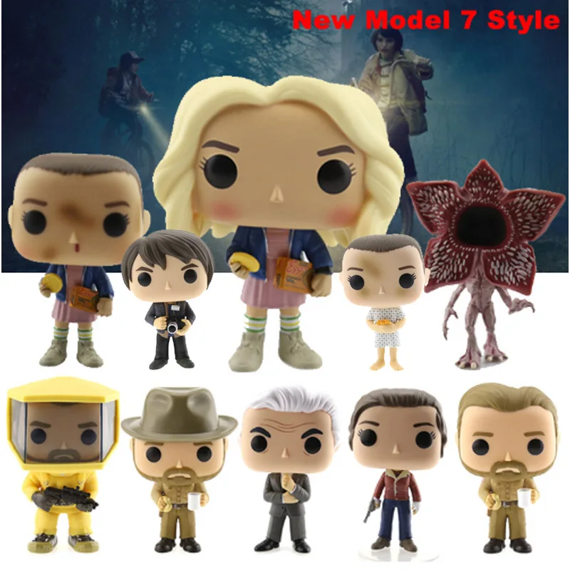 

New Style 11 Stranger Things About 10cm ELEVEN WITH EGGOS Hand DEMOGORGON Action Figure Bobble Head Q Edition For Car Decoration