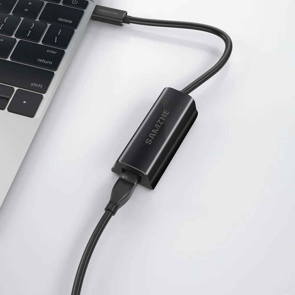 SAMZHE USB 3,1 usb type C для RJ45 Gigabit Ethernet LAN сетевой адаптер черного цвета(USB-C и Thunderbolt 3 порт совместим