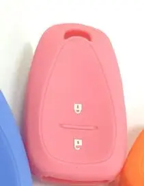 Силиконовая Резина автомобильный брелок чехол для Chevrolet Cruze Spark два 2 кнопки Smart Remote Key - Название цвета: Розовый