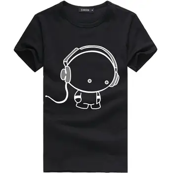 

ZACOO Men Fashion Short Sleeve Round Neck T-Shirt Cute Cartoon Printing Tops