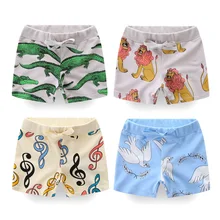 INS/Летняя футболка для мальчиков и девочек; повседневные шорты штанишки для малышей Одежда для детей с принтом крокодила, птички, принт "Лев"; Шорты для 0-6Age детей 5 видов хлопок