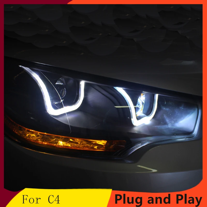 

ar Styling for Citroen C4 Headlights 13-16 FOR C4 LED Headlight DRL Lens Double Beam HID KIT Xenon bi xenon lens
