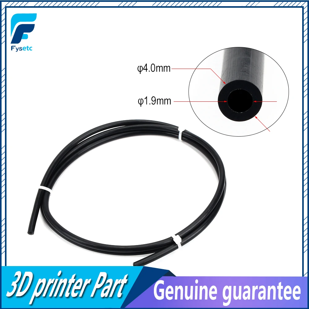 

2 Meter Black PTFE Tube Teflonto TL-Feeder Rostock Bowden Extruder 1.75mm Fila ID 1.9mm OD 4mm Cloned Capricornus Tube