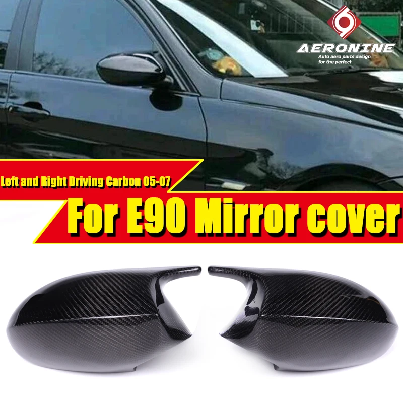 

100% Vacuumed Dry Really Carbon Fiber Mirror Cover Cap Add on Style M3 Look For BMW E90 3 Series Sedan Replacement 2-Pcs 2005-07