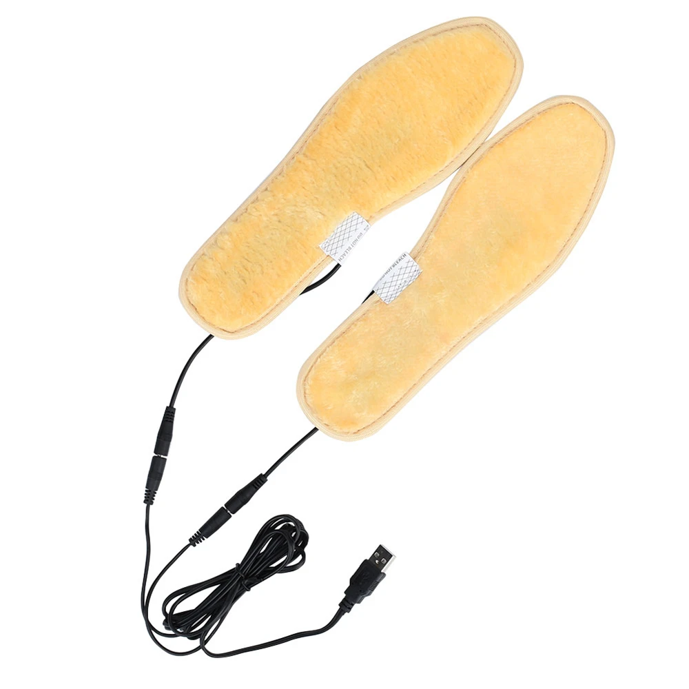 2 шт Forfar Электрические USB штепсельные стельки для обуви с подогревом плюшевые пленочные нагреватели теплые носки колодки для ног согревающие стельки с подогревом