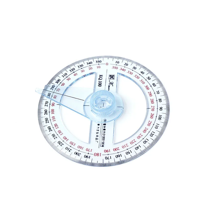 Plastic 360 Degree Protractor Ruler Angle Finder Swing Arm School Office Tool Supplies