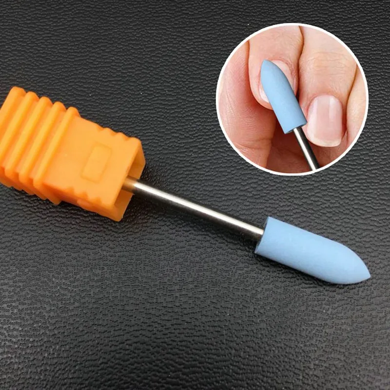 1 шт. длинный ноготь сверла резиновый силиконовый материал Биты ногтей буферная машина для маникюра аксессуары для ногтей