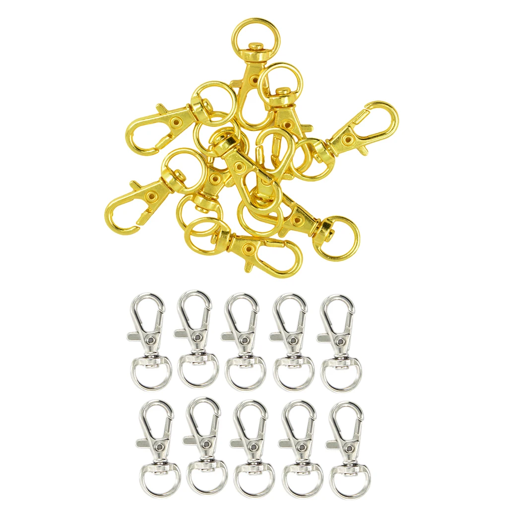 20 Pieces Trigger Swivel Snap Hooks and D Rings Keychain Keyring for