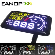 EANOP 5.5 LCD HUD Headup Display OBD ii Car Styling Car Kit fuel Overspeed KM/H for Toyota Ford BMW Benz Mazada