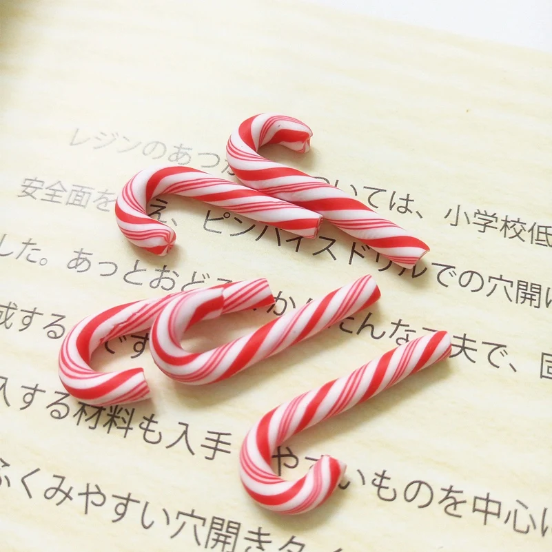 50 шт. красный и белый ручной работы рождественские конфеты трость Kawaii миниатюрная еда для кукольного домика домашний декор