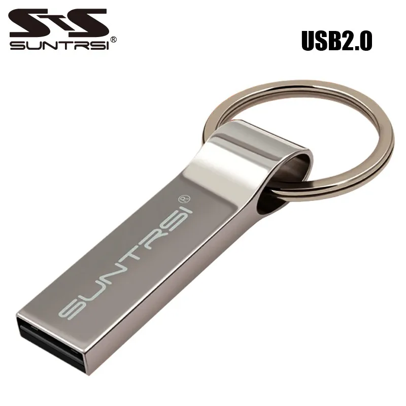 Металлическая usb-флешка Suntrsi 32 ГБ для компьютерная Флешка 64 Гб 16 Гб USB флешка металлическая цепочка для ключей 8 Гб высокоскоростная водонепроницаемая