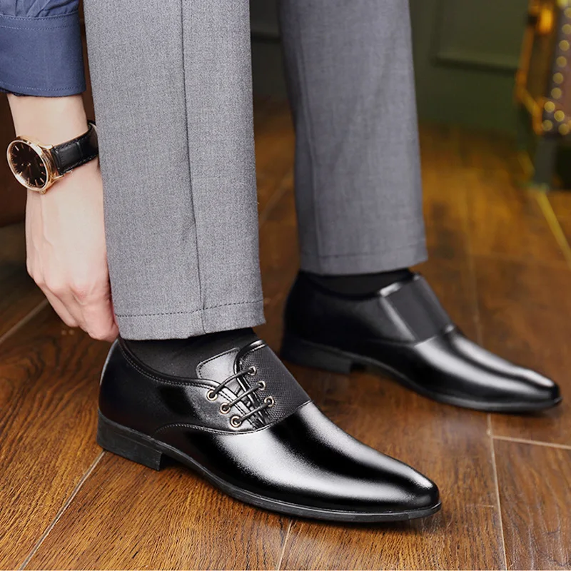 Black brown Casamento De Homens D Pontudos Outono Vestido Sapatos Luxo Mocassins Marrom Formal Primavera Preto Negócios qxf6w4nn