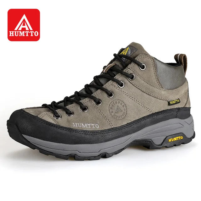 HUMTTO Winter Outdoor Hiking Shoes Men Lace Up Leather Climbing Boots