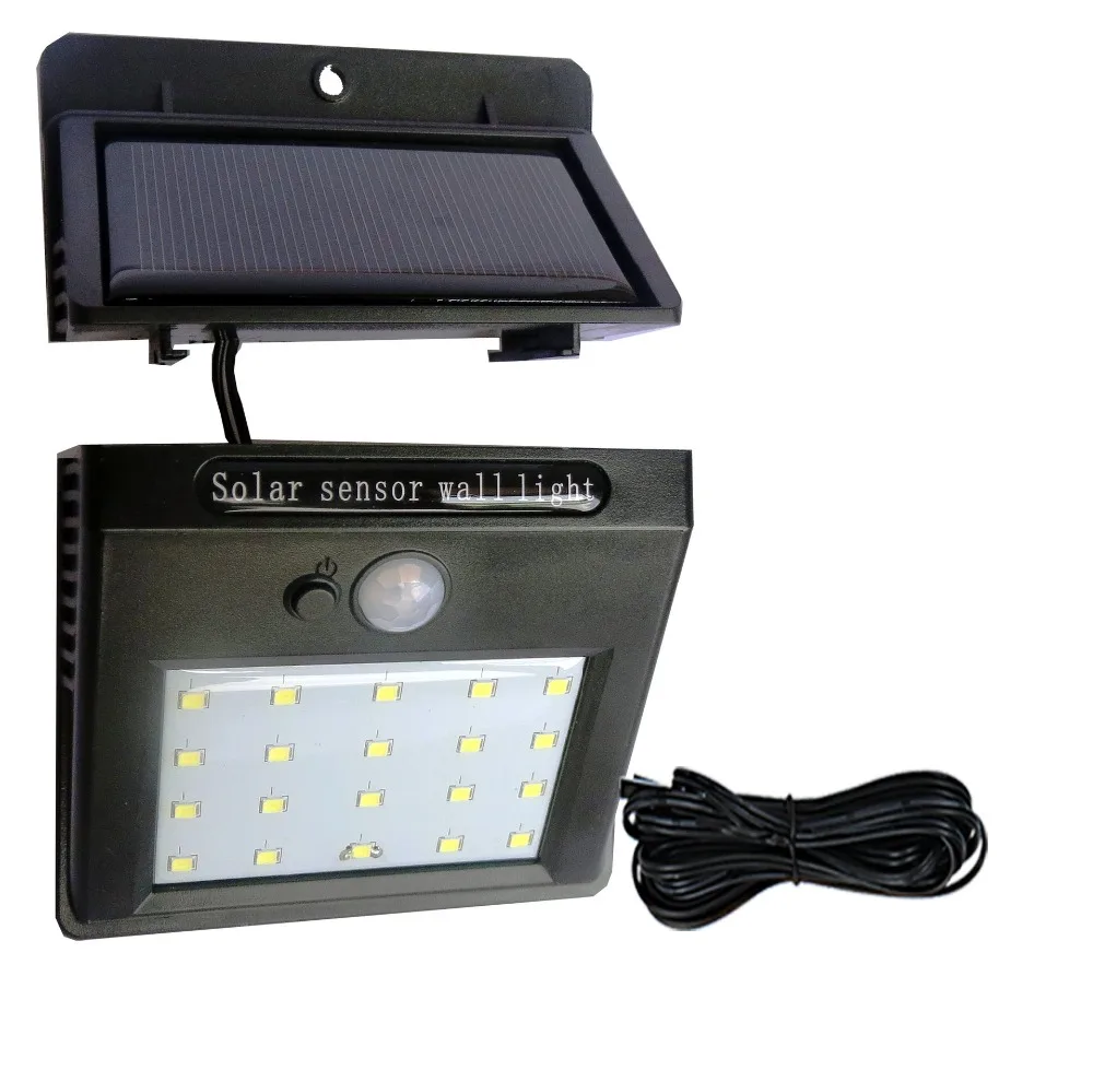 

Solar Lights Outdoor 20 16 LEDs PIR Motion Sensor Activated Separable Light for Garden Security Waterproof Wireless Wall Lamp