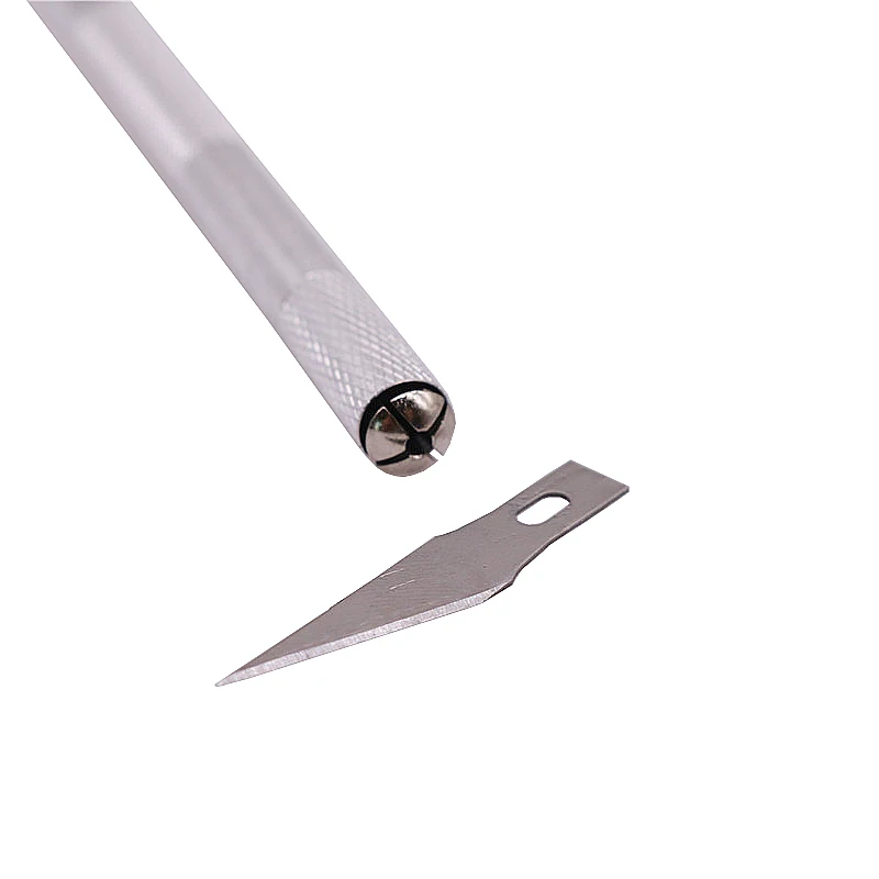 Non-Slip Metal Scalpel Knife Tools Kit + 5pcs Blades