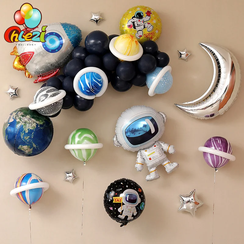 Космический тематический набор воздушных шаров на день рождения ракета галактика тема супер герой Мальчик Дети День Рождения вечерние украшения сувениры гелиевые шары