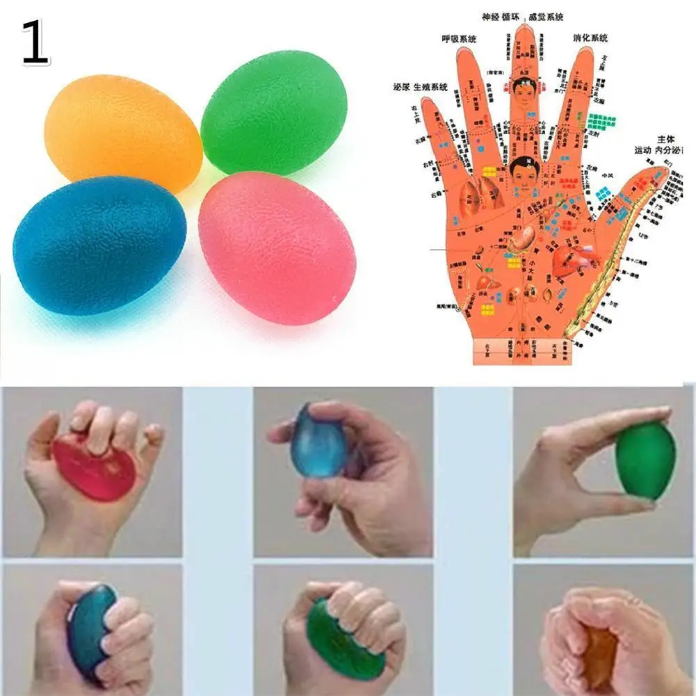 

1pc Silicone Egg Fitness Hand Expander Gripper Strengthener Forearm Wrist Finger Exerciser Trainer Stress Relief Power Ball