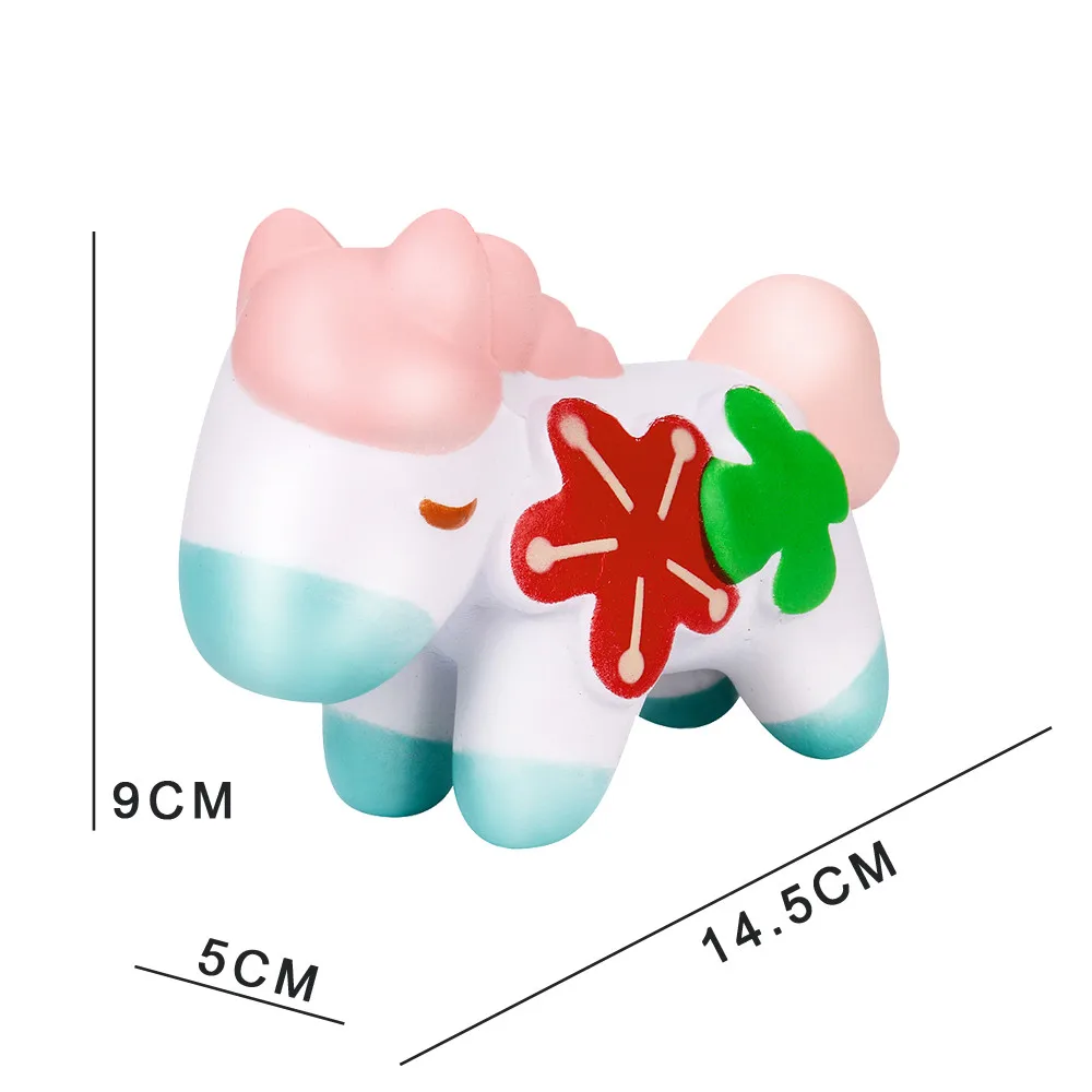 Мягкие Рождественские снятие стресса 14,5 см мягкии Jumbo очаровательные пони снятие стресса Ароматизированная супер медленно поднимающаяся