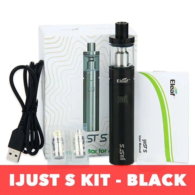 Eleaf ijust s Kit 3000mah vs iJust 2 Kit 2600mAh vs Just 2 Mini Kit 1100mAh электронная сигарета стартовый комплект vs eGo Aio - Цвет: ijust s black