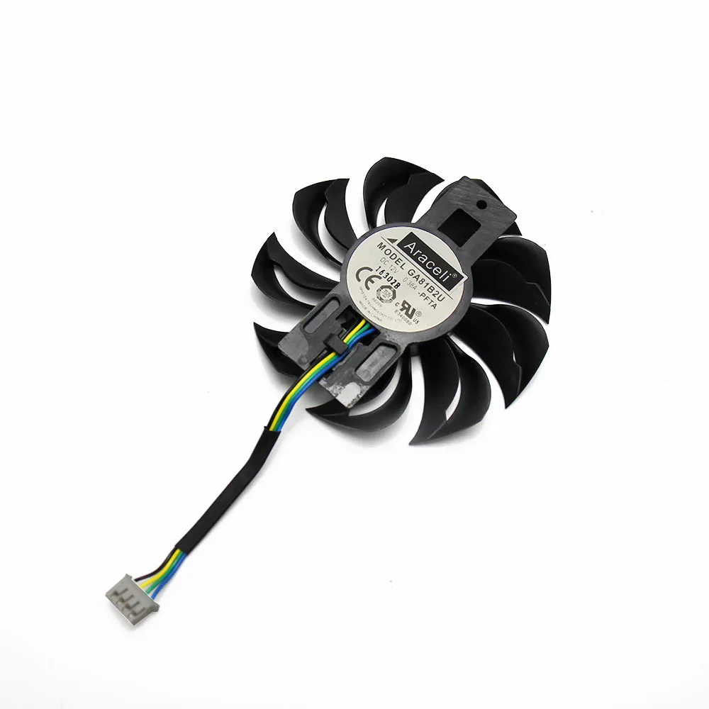 75mm GA81B2U - PFTA 12V 0.38A Fan For PowerColor Red Dragon Radeon RX 560 16CU 2GB GDDR5 OC RX560 Graphics Card Cooler Cooling F