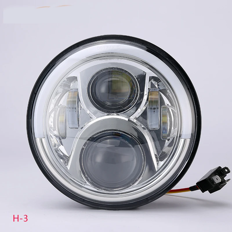 For Honda Headlight Led 7'' 75w Round Halo Headlight DRL For Honda