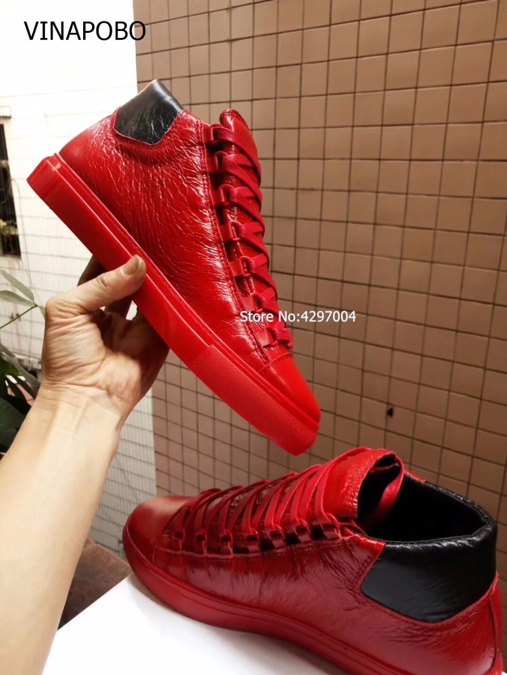 Taille Occasionnels Bottes Grande Hop High 38 The Hommes Superstar Chaussures Rouge Vinapobo En Top 46 Hip Cuir Picture Sneakers As v5adqcw