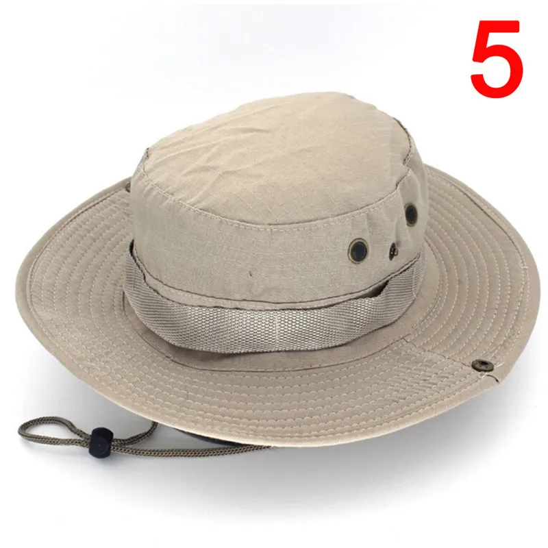 1 шт. 58 см-60 см Sun Шапки Кепки Рыбак Кепки Для мужчин Для женщин военные Панамы Safari Boonie камуфляж ведро шляпа с строка