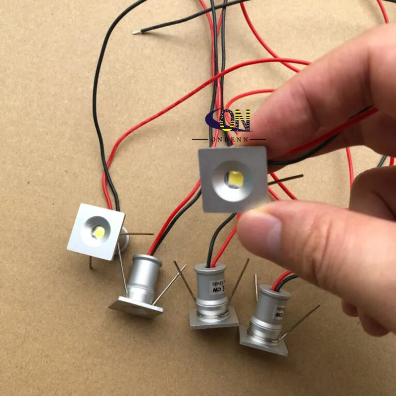 Квадратный Круглый Мини 1 Вт Светодиодный прожектор встраиваемое освещение 1 Вт DC12V IP65 домашний кухонный ювелирные украшения с витрины магазины потолочный светильник 9 шт