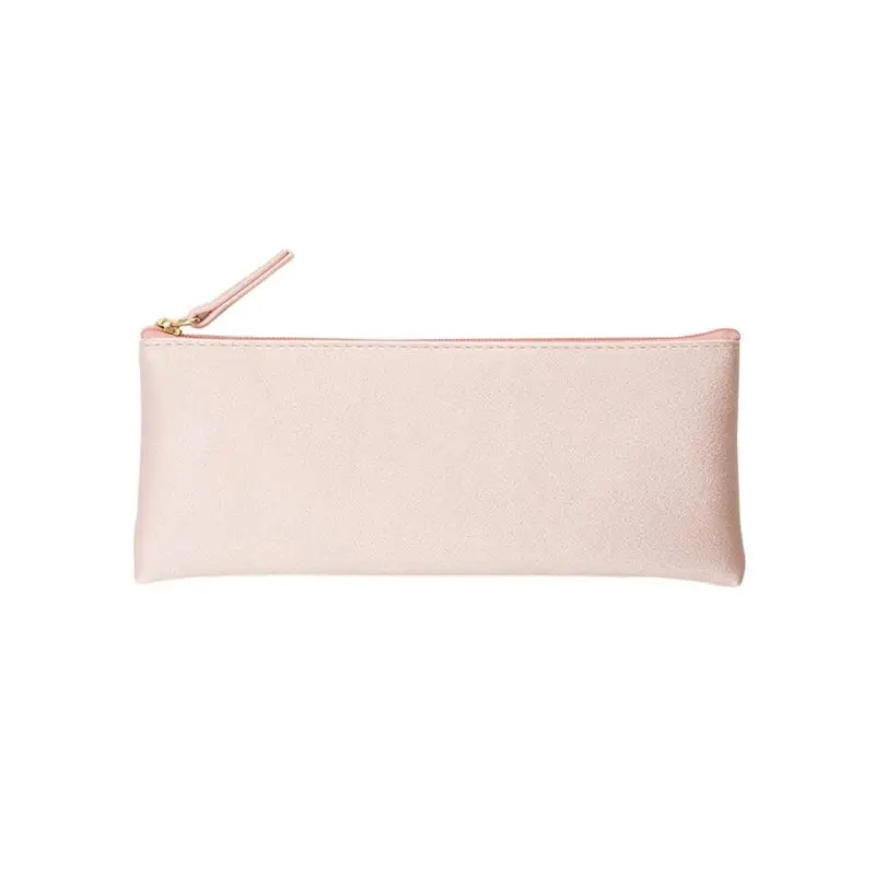 Pink Модный пенал для карандашей из искусственной кожи, сумка для хранения канцелярских принадлежностей, подарок школьника - Цвет: Pink