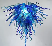 Design Modern Chandeliers Light Blue Murano Style Glass Lighting Fixtures Lamp Study Project Lamp