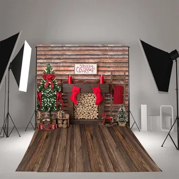 

MEHOFOTO Photography Backdrops Christmas backdrop Decoration Birthday Party Fotografia Photo Backgrounds Christmas fireplace