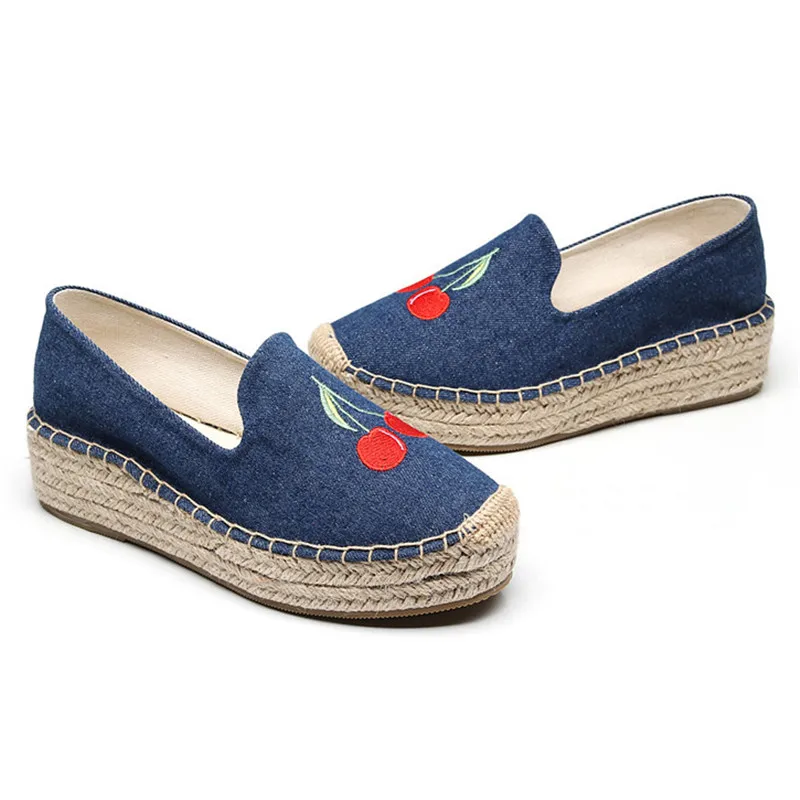 Female Espadrilles Slip On Wedge Heel Handmade Women's Shoes 2019 Spring Summer New Lady Flat Platform Hemp Rope Fisherman Shoes (14)