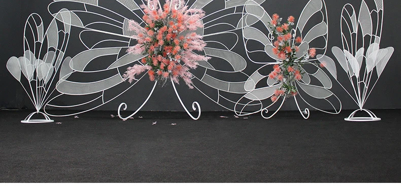 Flone свадебный реквизит из кованого железа бабочка фон ветрина магазина дисплей Бабочка украшение свадебной сцены макет ro