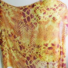 50cm*135cm Bronze silk fabric gold africa leopard print breathe chiffon gauze fashion dress material