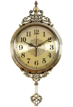 

luxury all metal Wall Clocks Fashion living room clock Atmospheric creative European style silent swing clock