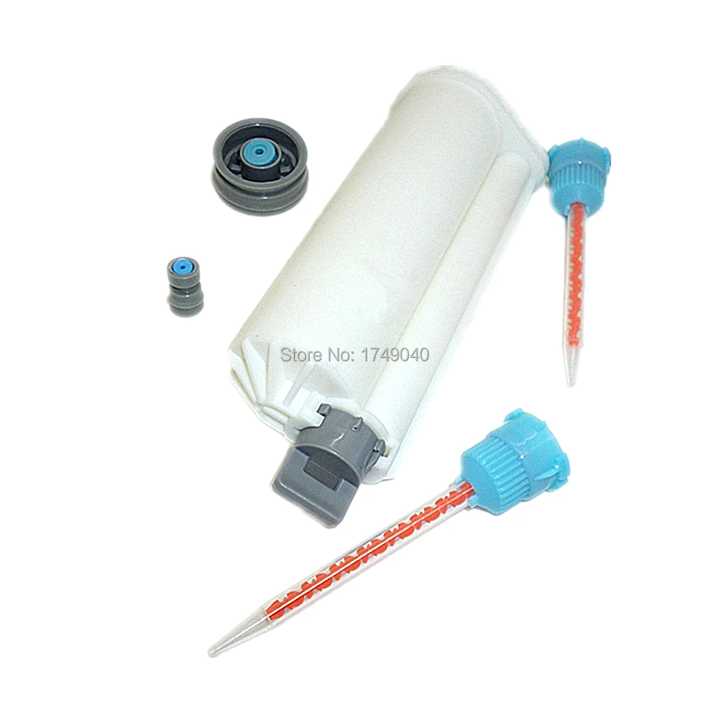 

2 x Adhesive Applicator Static Mixer Mixing Nozzle W/50ML Dual Cartridge Dispenser 10:1 Mix Ratio Fit Double-Barrel 50ml AB Guns