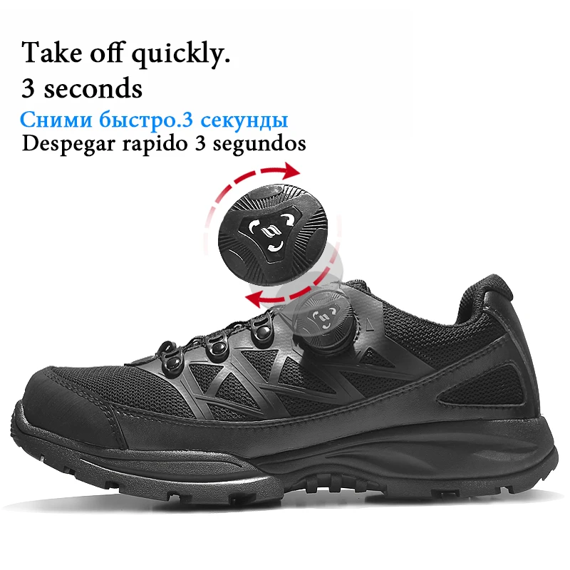 New Quality Quickly Take Off Boots Women Men Military Boots Special Force Tactical Desert Combat Botas Army Work Safety Shoes